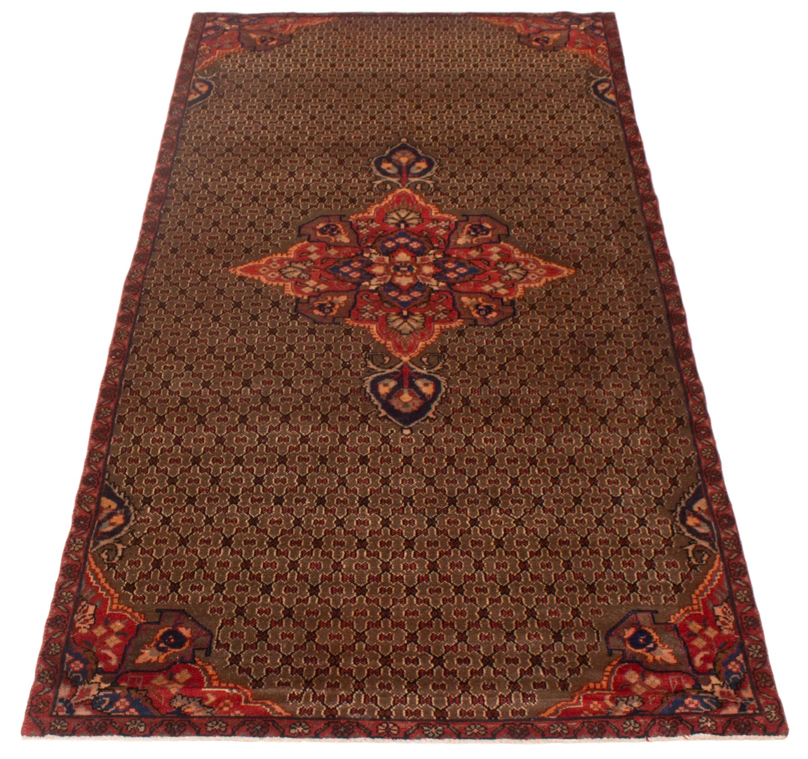 Traditional Vintage Hand-Knotted Carpet 4’1″ x 8’10” Wool Area Rug