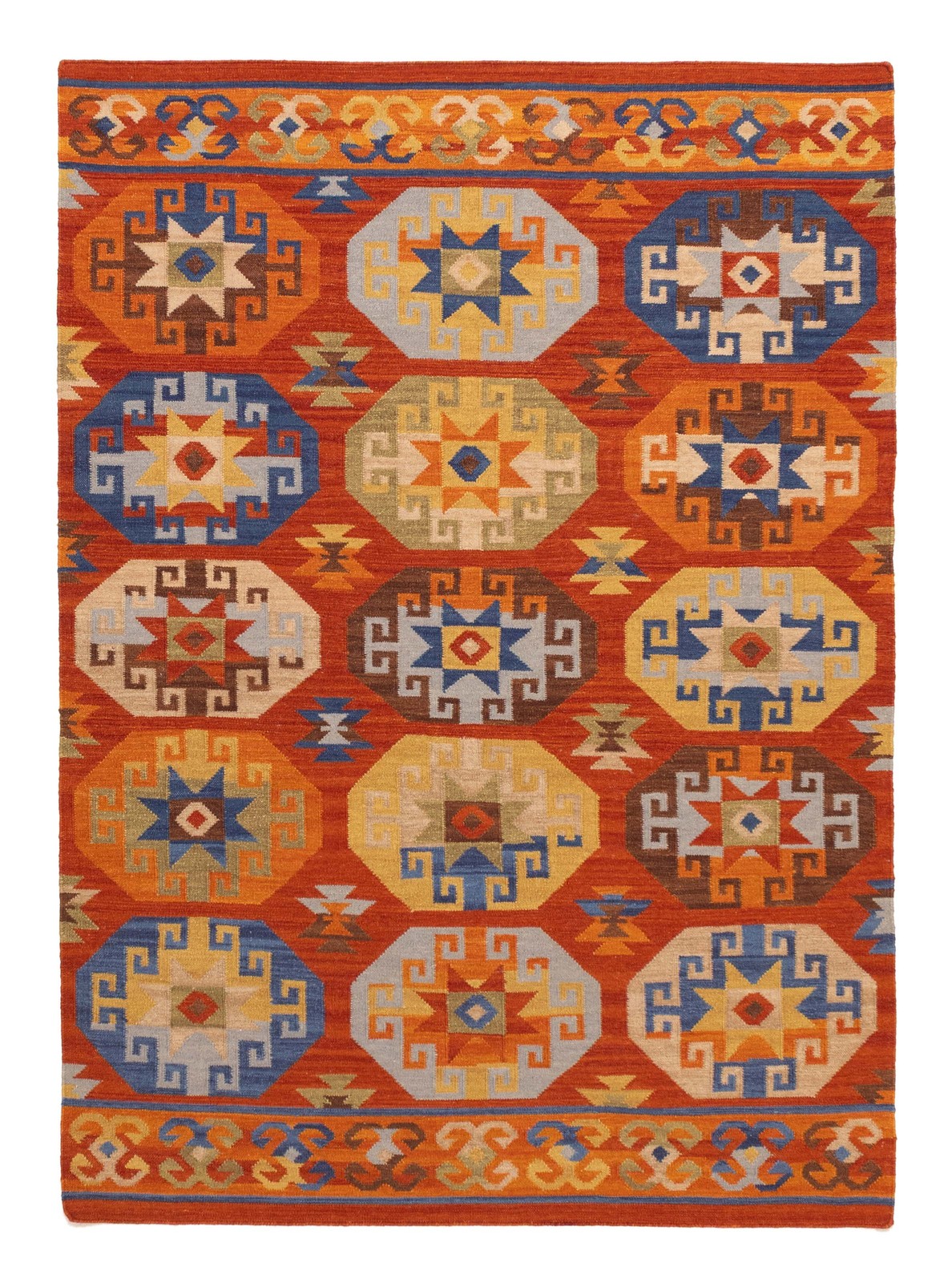 Vintage Hand Woven Area Rug 5’8″ x 7’8″ Traditional Wool Oriental Carpet