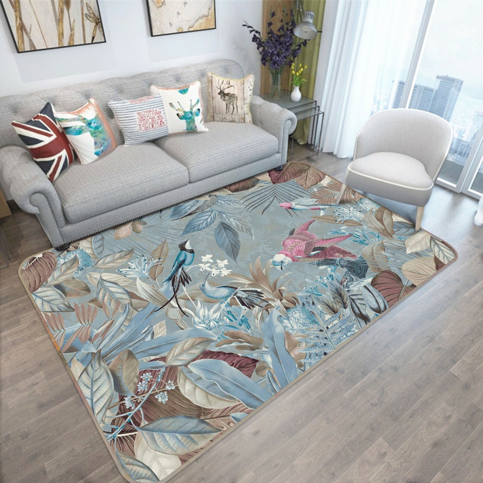 3D Green Bird Leaf ZHUA64 Game Non Slip Rug Mat Photo Carpet Andrea haase Zoe