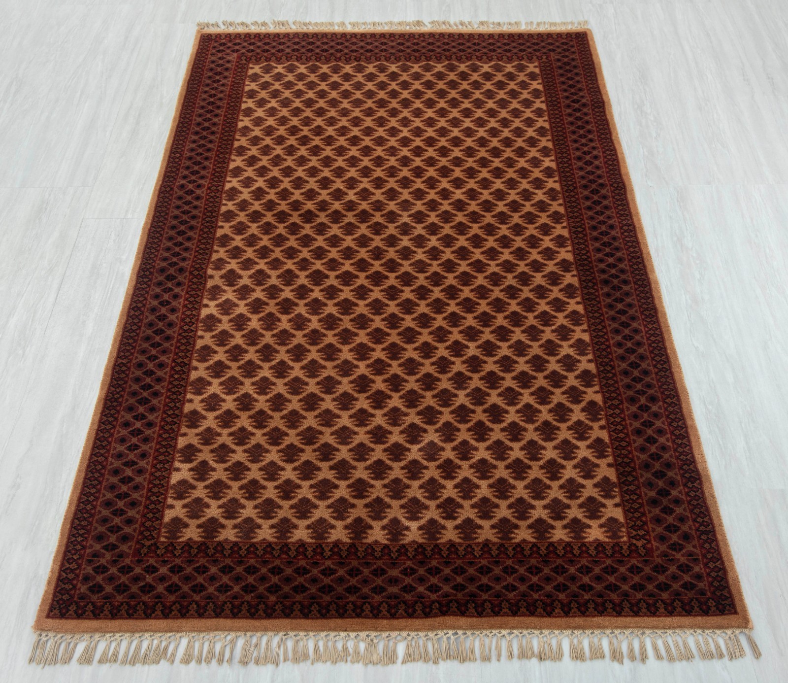 4×6 Camel Tribal Senneh Hand Knotted Fine Weave Soft Thick Plush Feel Wool Rug