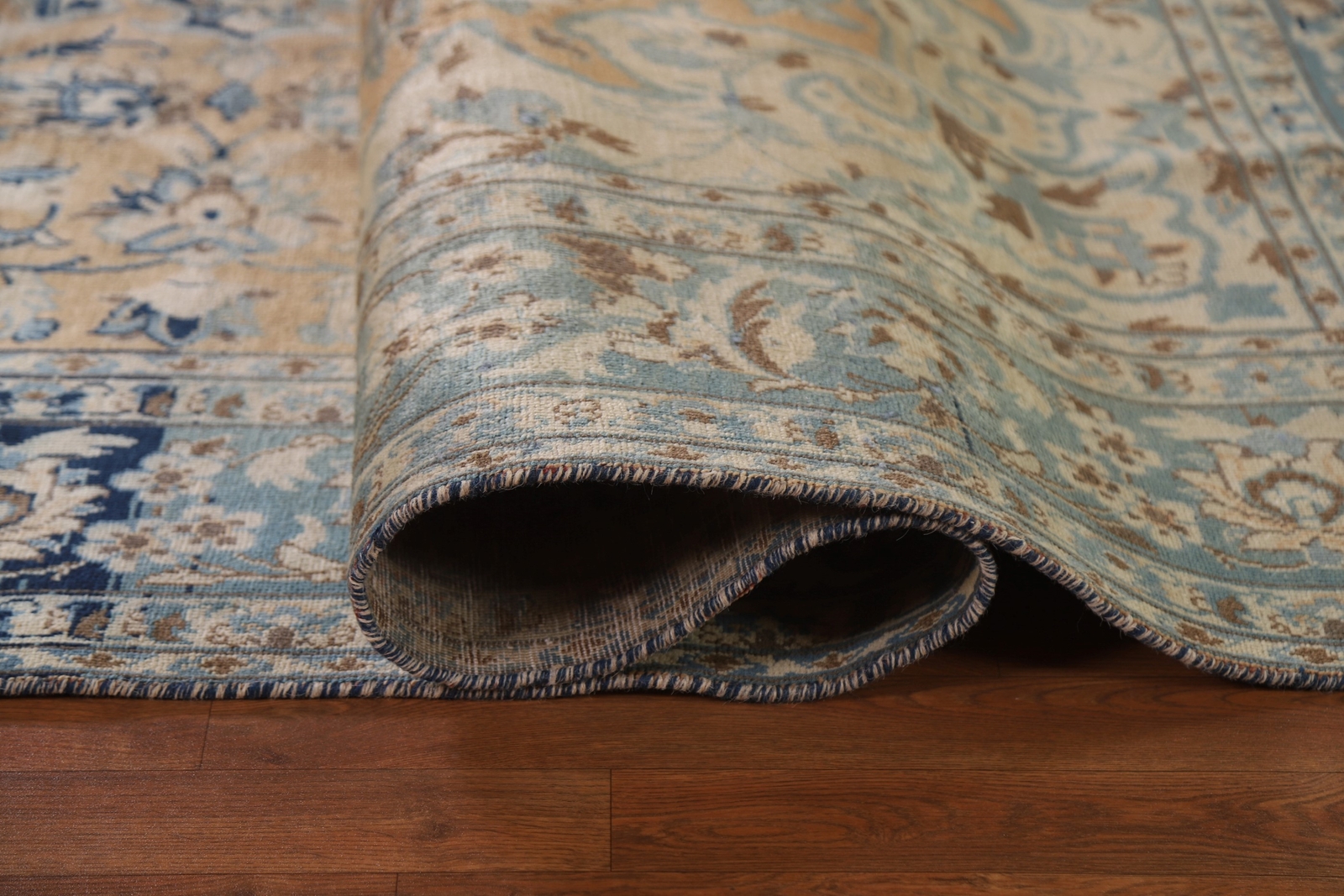 Vintage Muted Rust/ Navy Blue Traditional Najafabad Hand-knotted Area Rug 8×12
