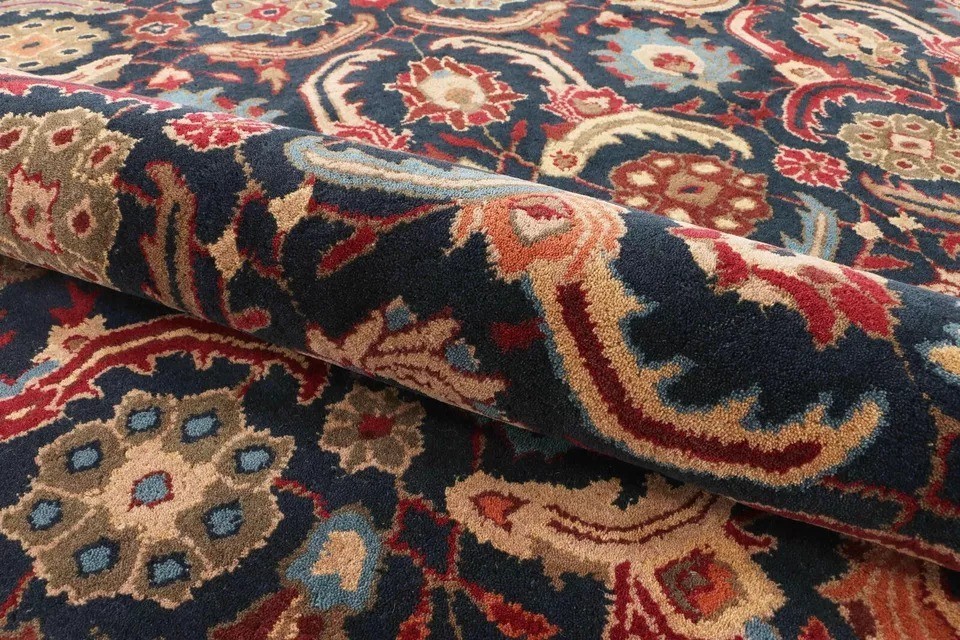 New Eva Bijar Style Blue Handmade Traditional Oriental Area Wool Rugs & Carpet