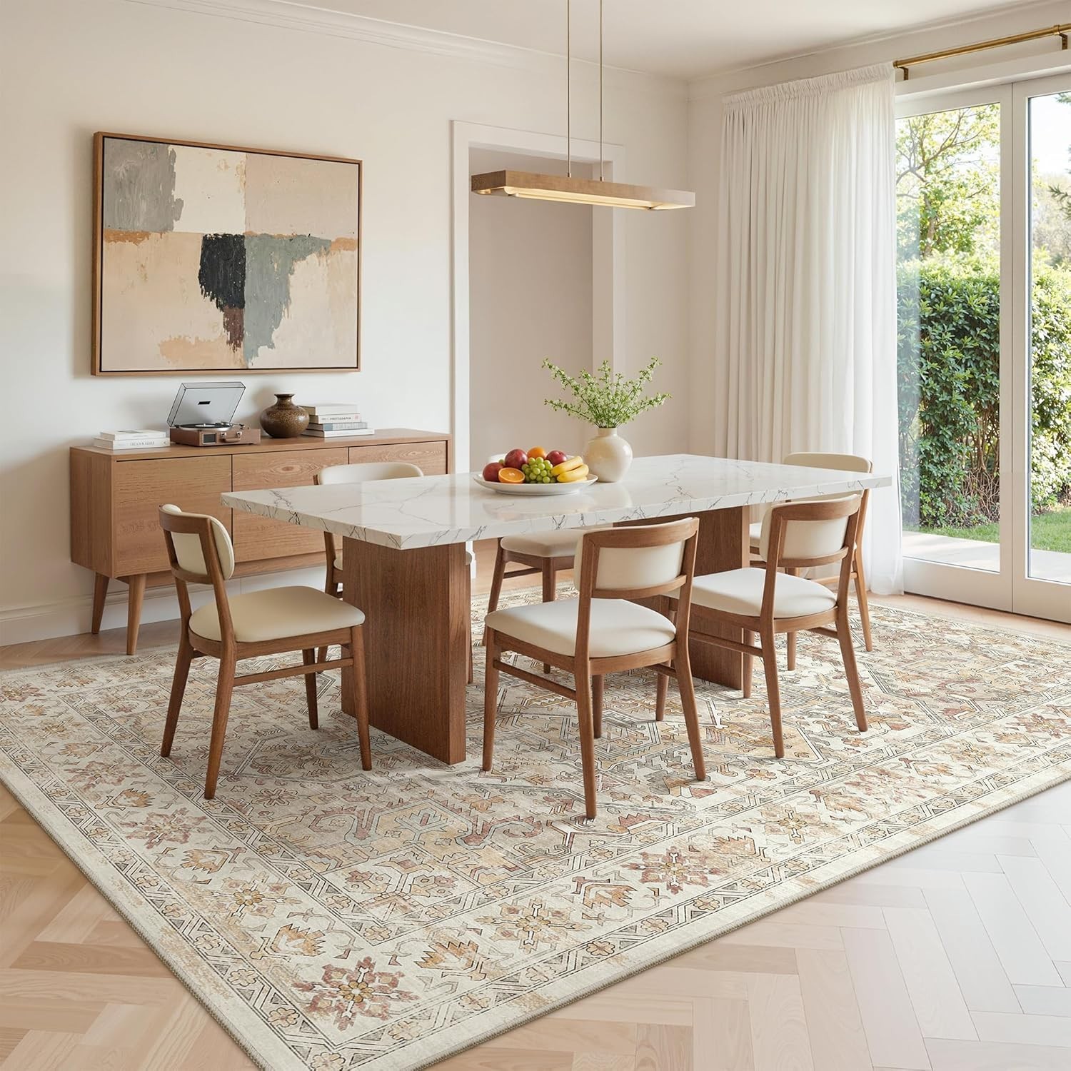 Soft 5′ x 7′ Floral Area Rug – Durable, Stain Resistant, and Easy to Clean
