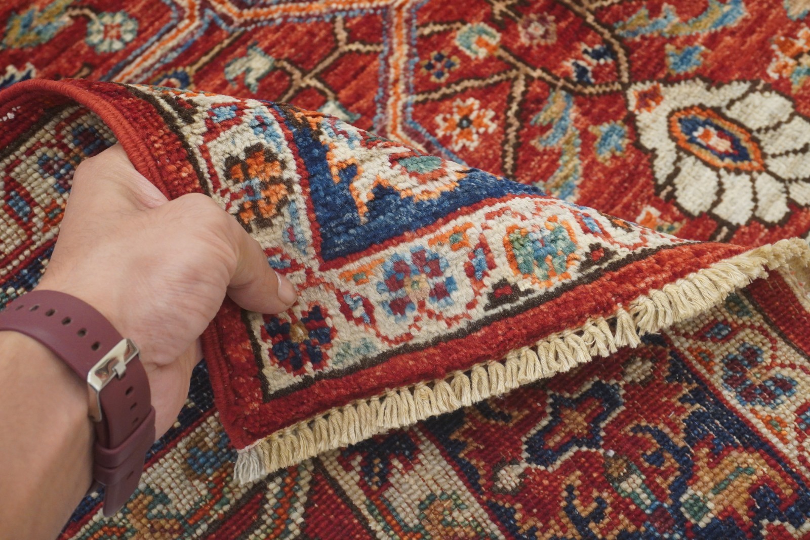 3’11″x6’5″ Red Bidjar Afghan Hand Knotted Wool Oriental Area Rug