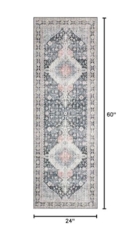 Loloi Skye Collection SKY-02 Charcoal/Multi 2′-0″ x 5′-0″ Accent Rug