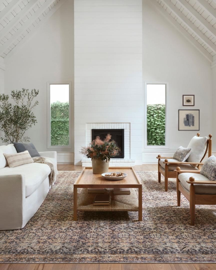 Billie Collection 96X76 Salmon Area Rug Vintage Design For Living Room And More