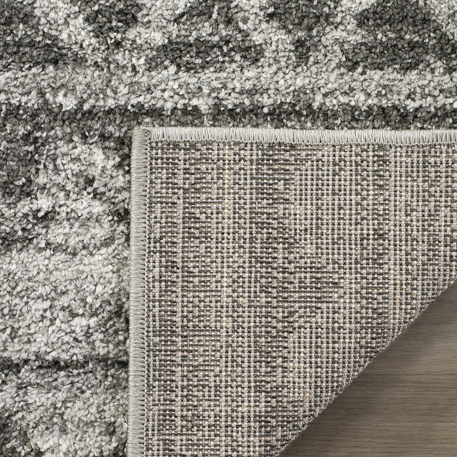 Ivory & Charcoal Moroccan Boho Area Rug 9′ x 12′ – Non-Shedding, Easy Care