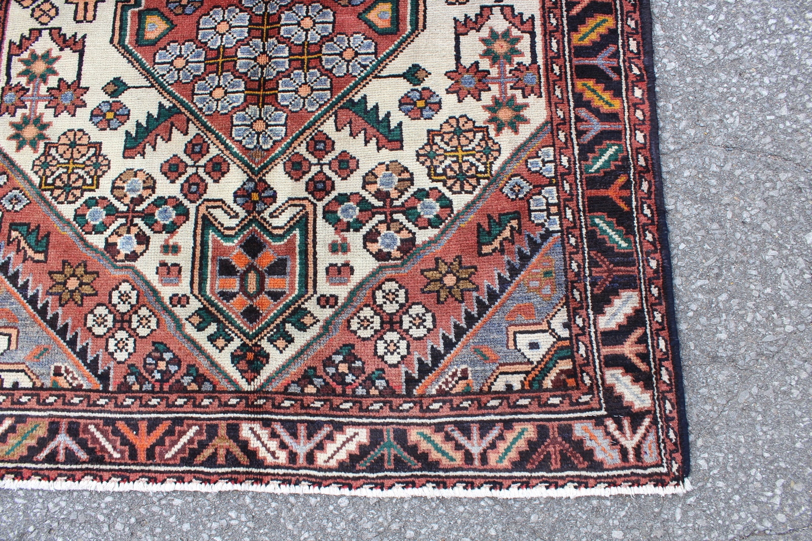 Terra Cotta Geometric Tribal Turkish 3′ 7″ x 4′ 11″ Brown Hand Knotted Area Rug