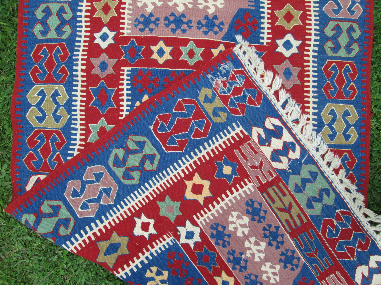 Traditional Tribal Kilim Wool Rug Flat Split Weave 45″ by 80″ Happiness Marriage