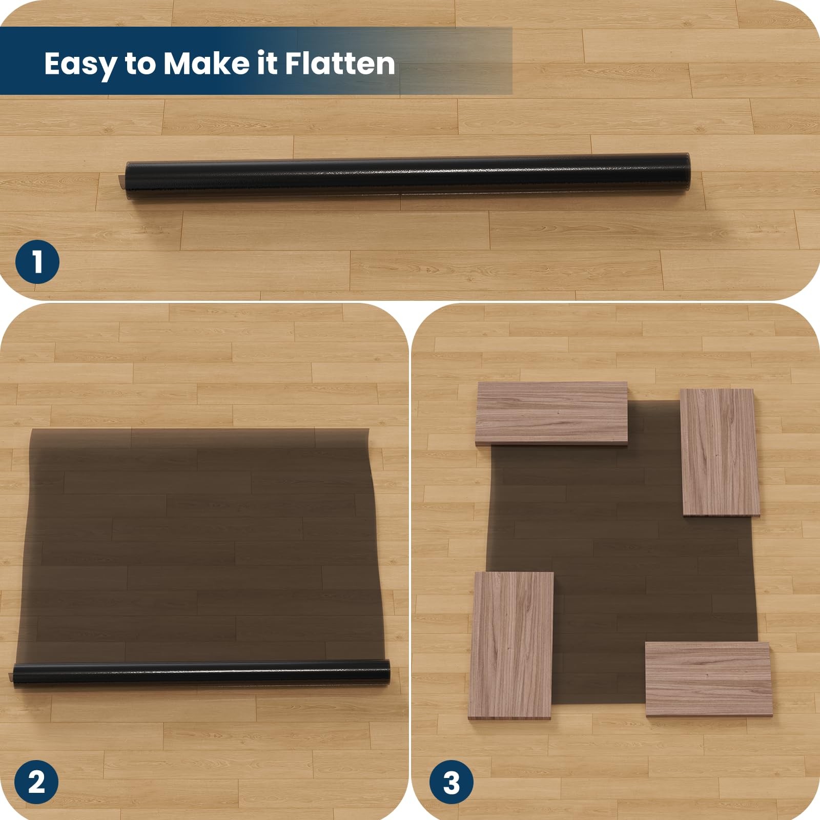 Area Mat for Hard Floors, 4’×6′ Semi-Clear Black Vinyl Floor Protector for Un…