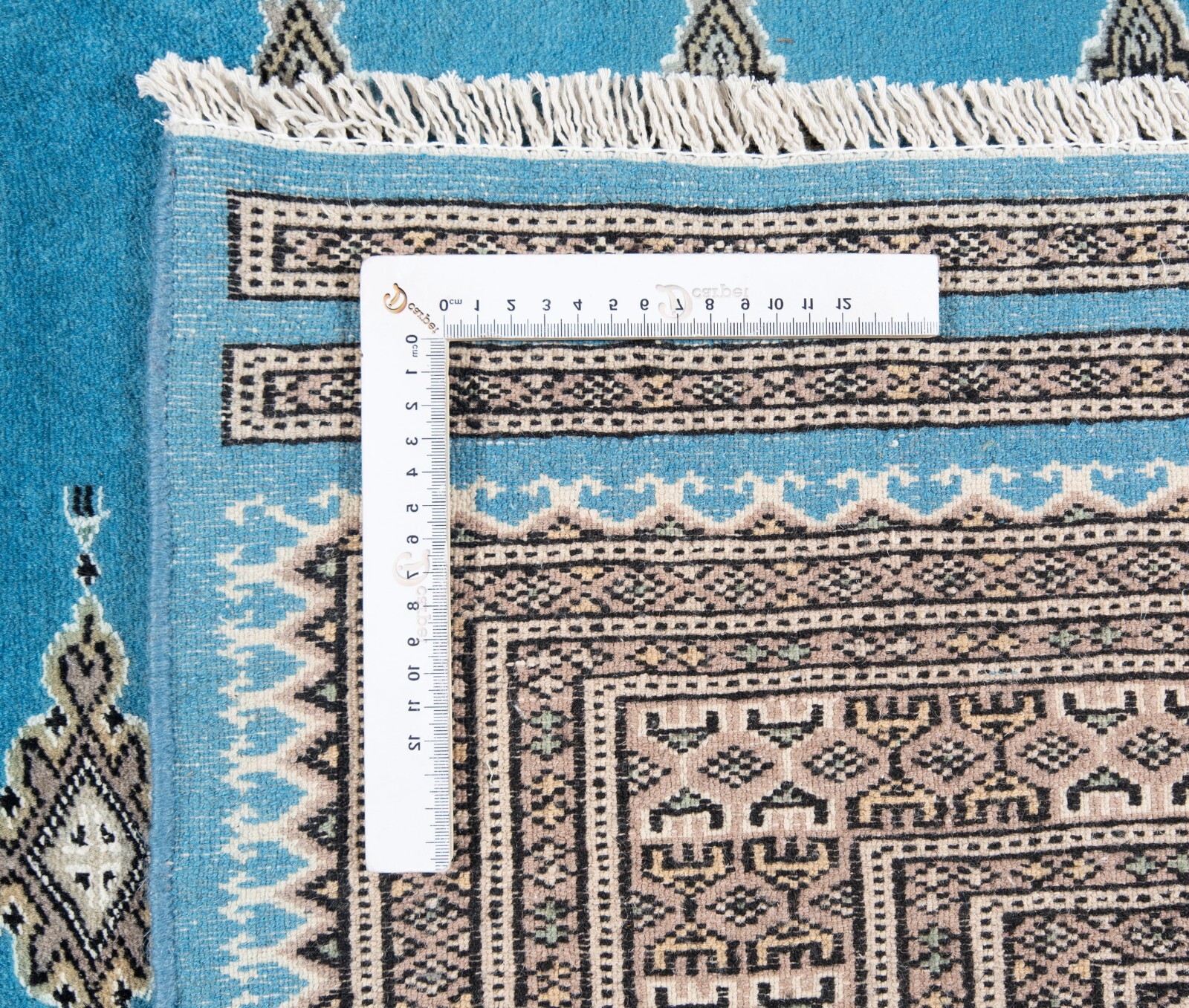 Pakistan Bokhara 72 3/8×53 7/8 in Handwoven Oriental Fine Carpet Rug Blue