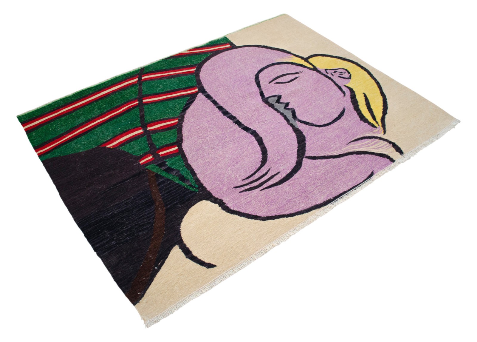 Picasso Art Inspired HandWoven Rug Kilim Floor Decor Area Rug NEW – 3′9″x5′
