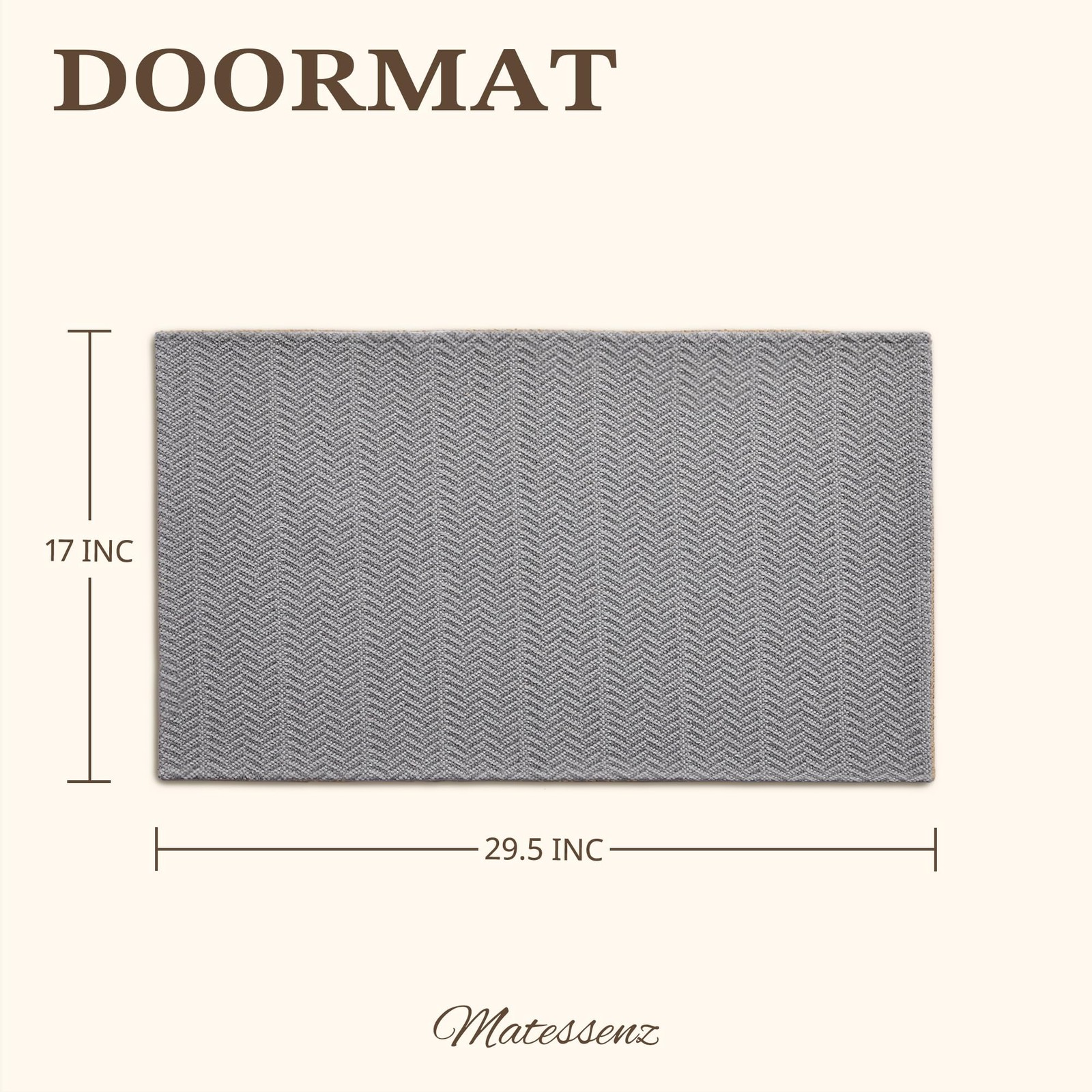 17″x29.5″ Faux Linen Entryway Rug, Washable Woven Textured Indoor Doormat wit…
