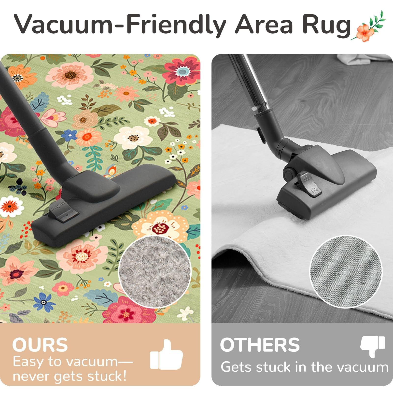Meejou 4×6 Area Rugs Living Room Vacuum-Friendly Machine Washable Area Rug