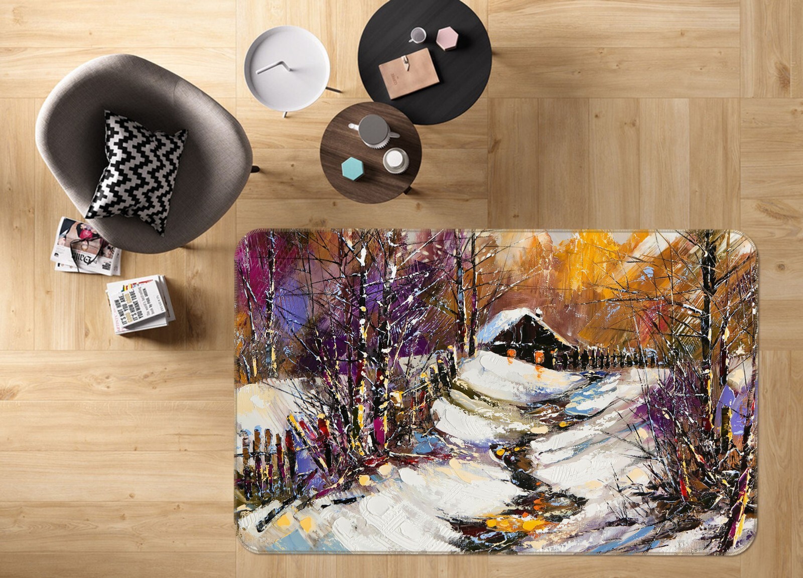 3D Oil Painting Trail ZHUA1254 Game Non Slip Rug Mat Photo Carpet Amy