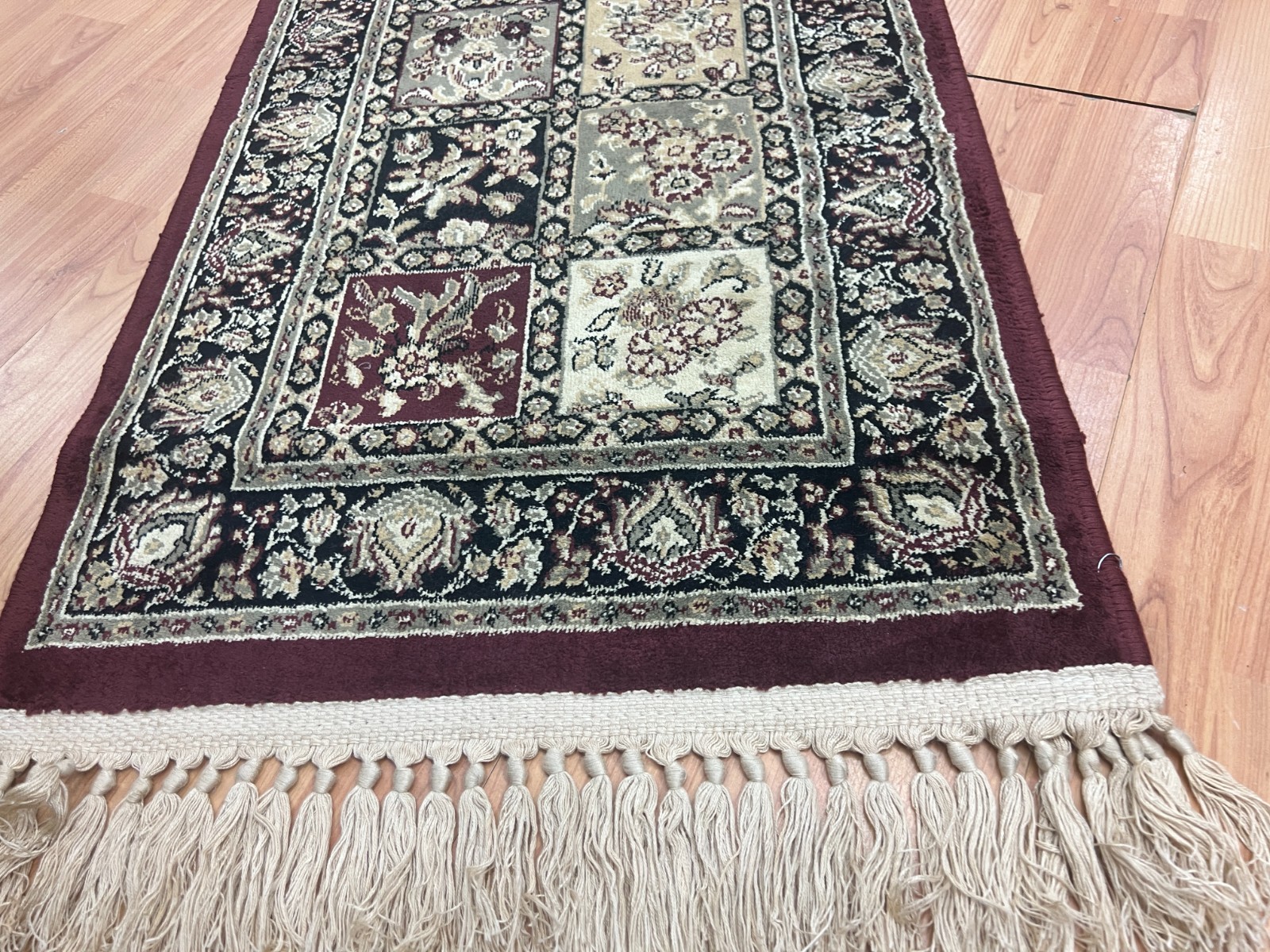 1’8″ x 2’9″ New Belgian Panel Design Oriental Rug – Machine Made
