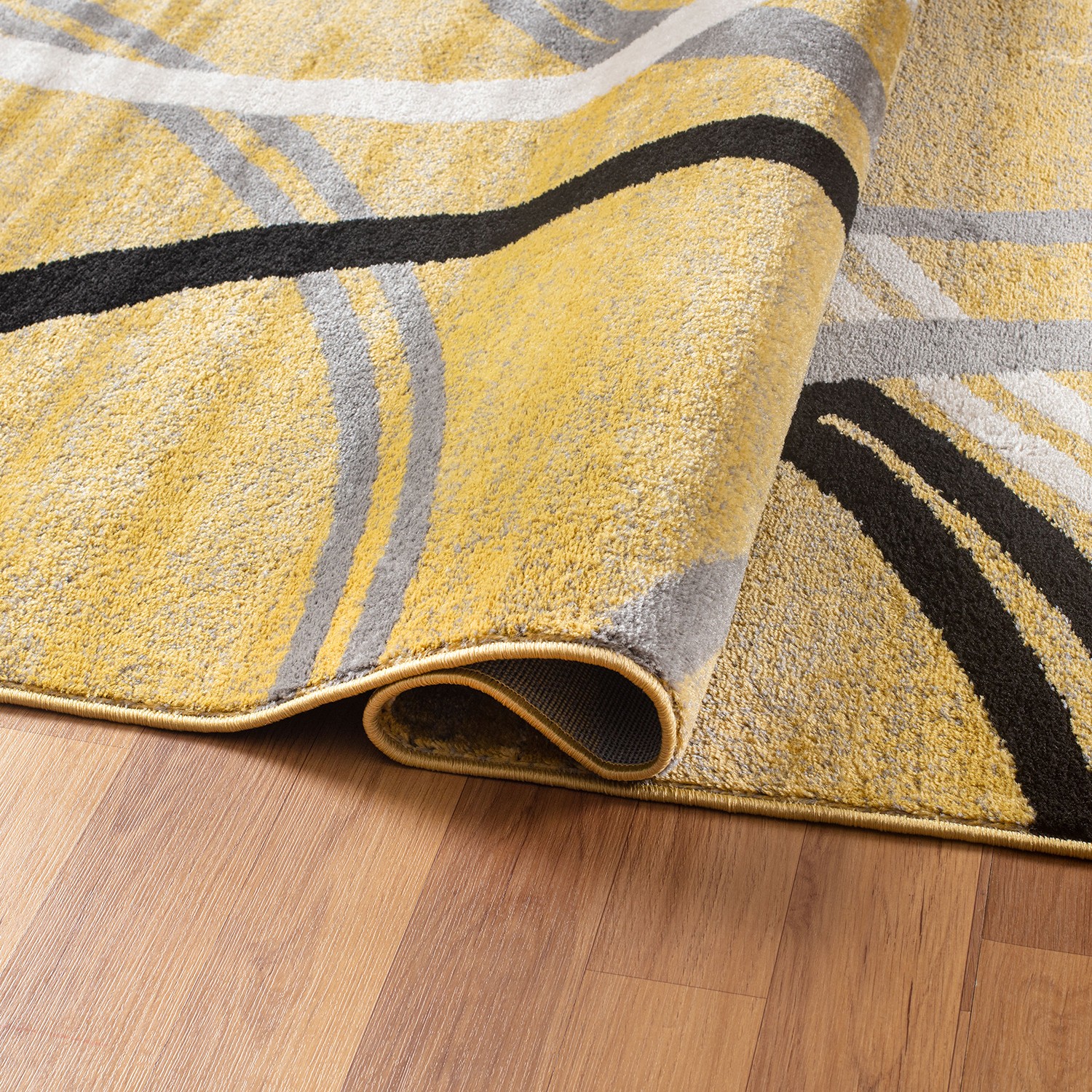 Rugshop Area Rug Abstract Circles Design Rugs for Living Room Bedroom Rug Yellow