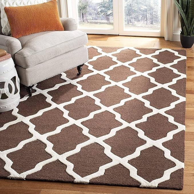 Hand Tufted Area Rug Premium Wool Abstract Design Canvas Backing Anti Luxury Rug