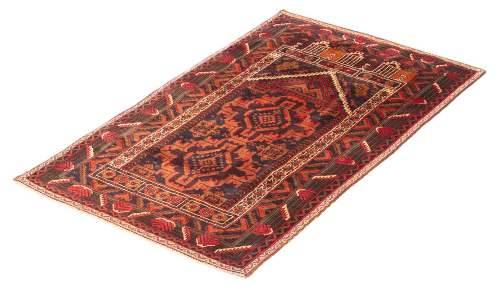 Vintage Traditional Hand-Knotted Area Rug 2’10” x 5’1″ Oriental Wool Carpet