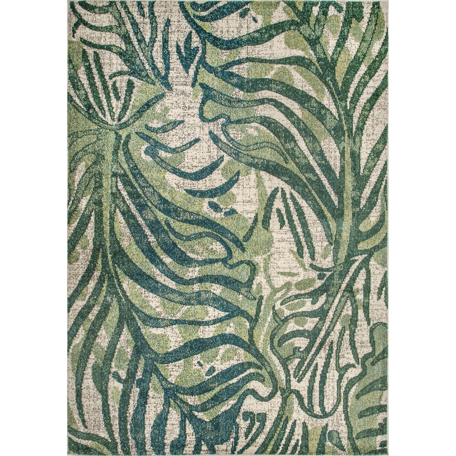 nuLOOM Cali Abstract Leaves Area Rug, 3′ x 5′, Green