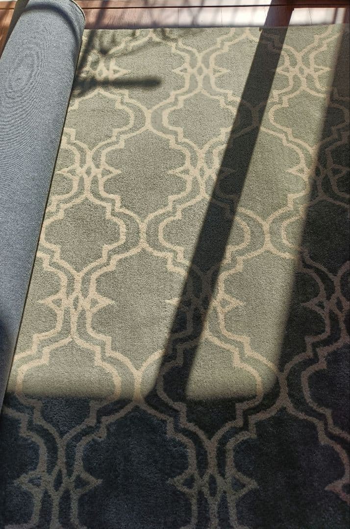 Pottery Barn Wool Scroll Tile Rug 1 Blue 59.8×96.0″/152×244cm Interior
