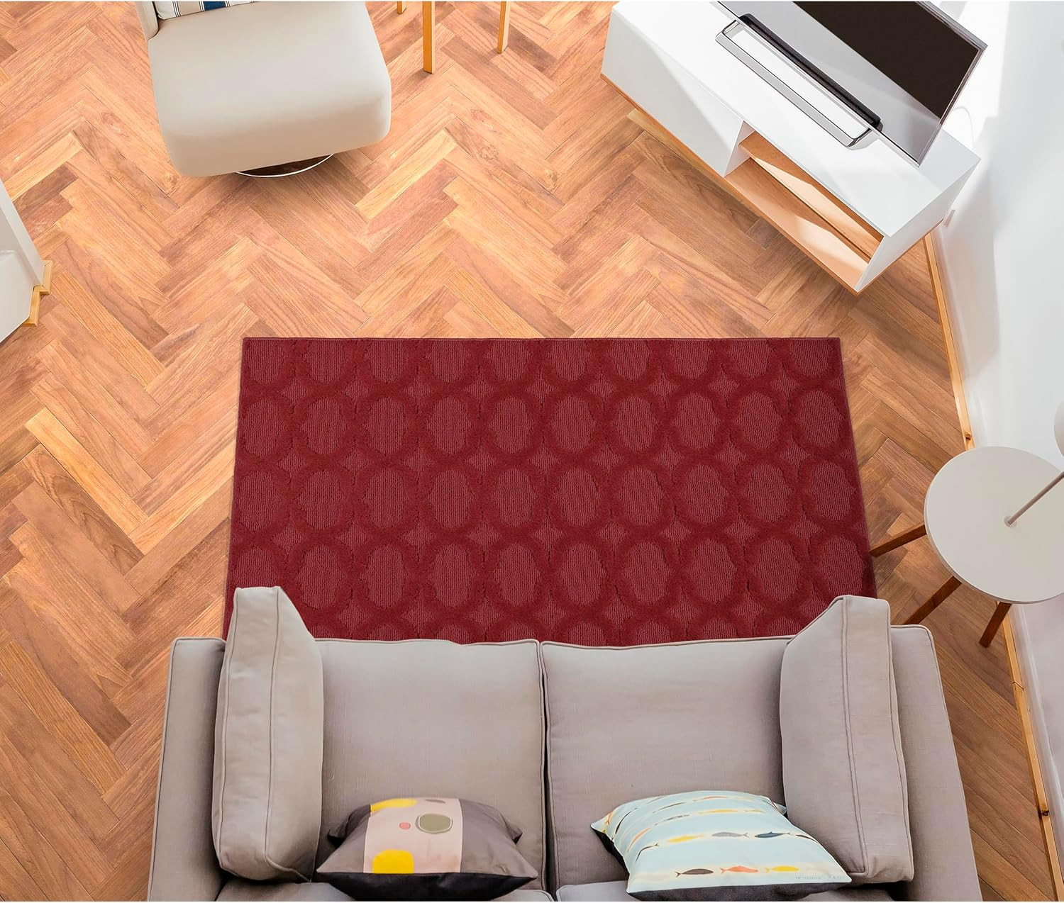 Sparta Non Slip Polypropylene 3 Ft. X 5 Ft. Chili Pepper Red Area Rug- Ideal for