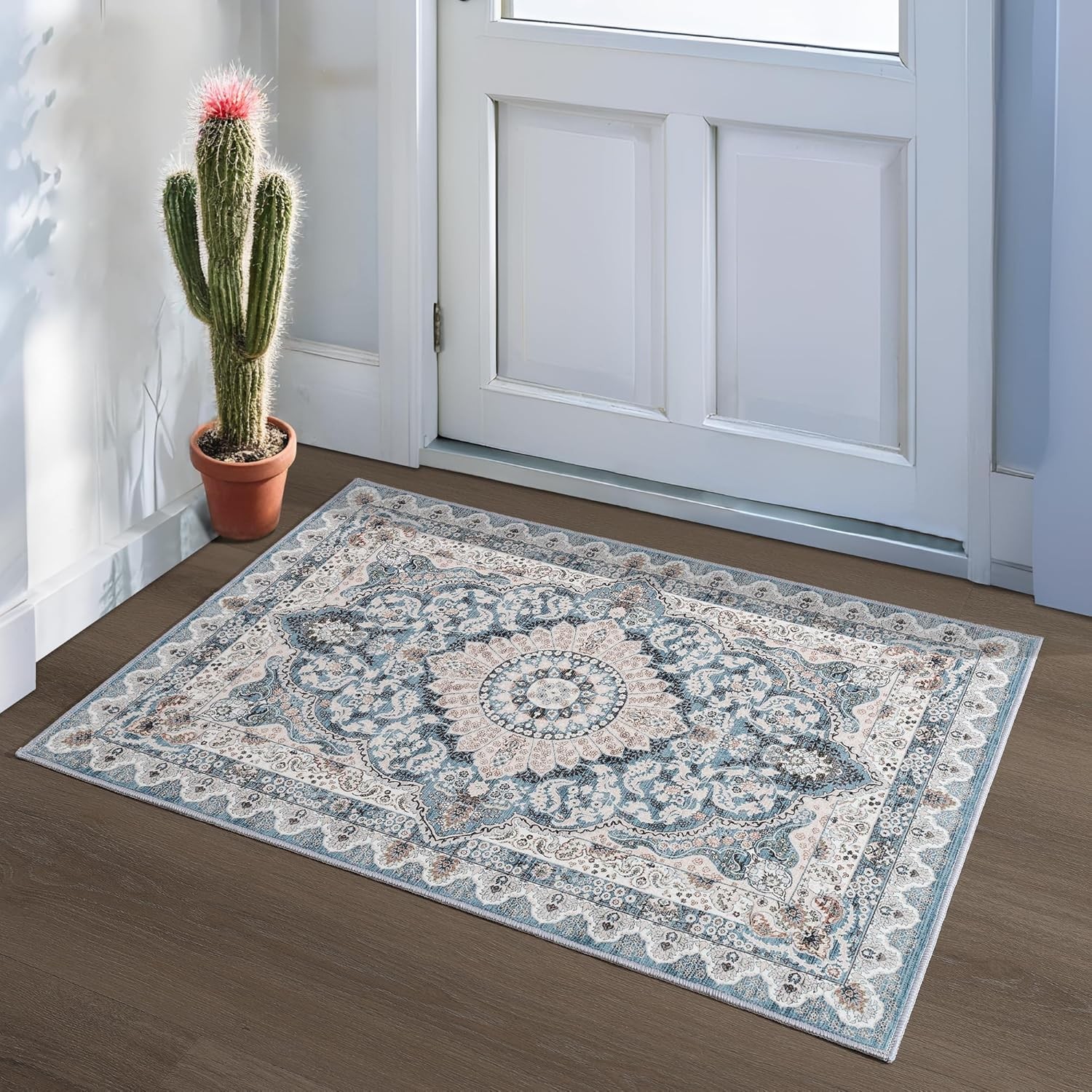 Small Rugs for Entryway 2×3 Feet, Non-Slip Doormat Indoor Entrance Vintage