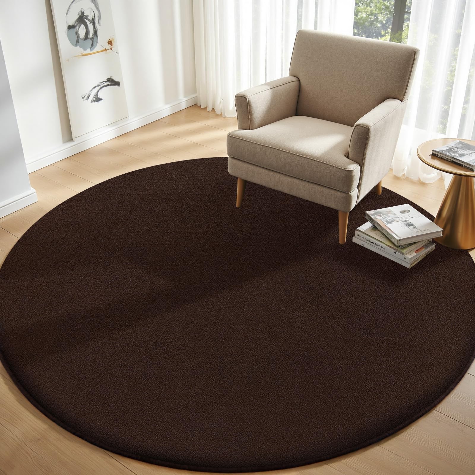 4ft Round Rugs for Bedroom, Circle Area Rugs for Living Room, Soft Fluffy Sha…
