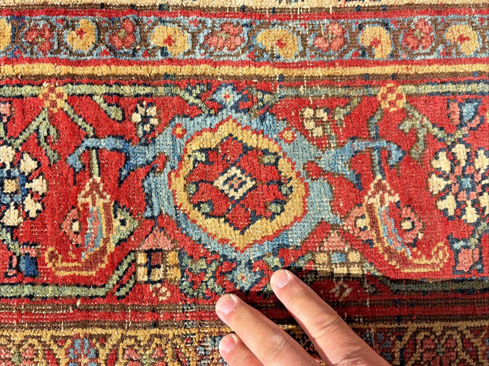 Auth: 19th C Bidjar Rug Kurdish Wool Collectors Mystical Art Beauty 4×7