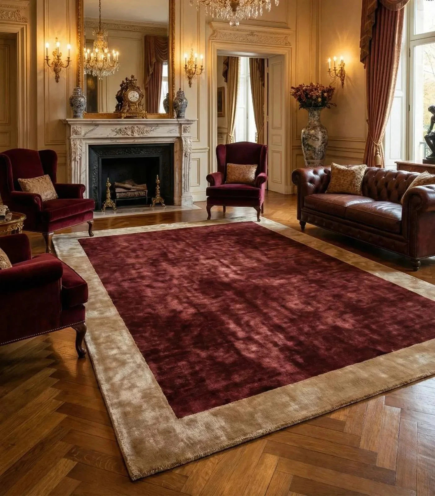 Luxury Hand Tufted Rug with Solid Color Design | Premium Cut Pile Silk Area Rug.