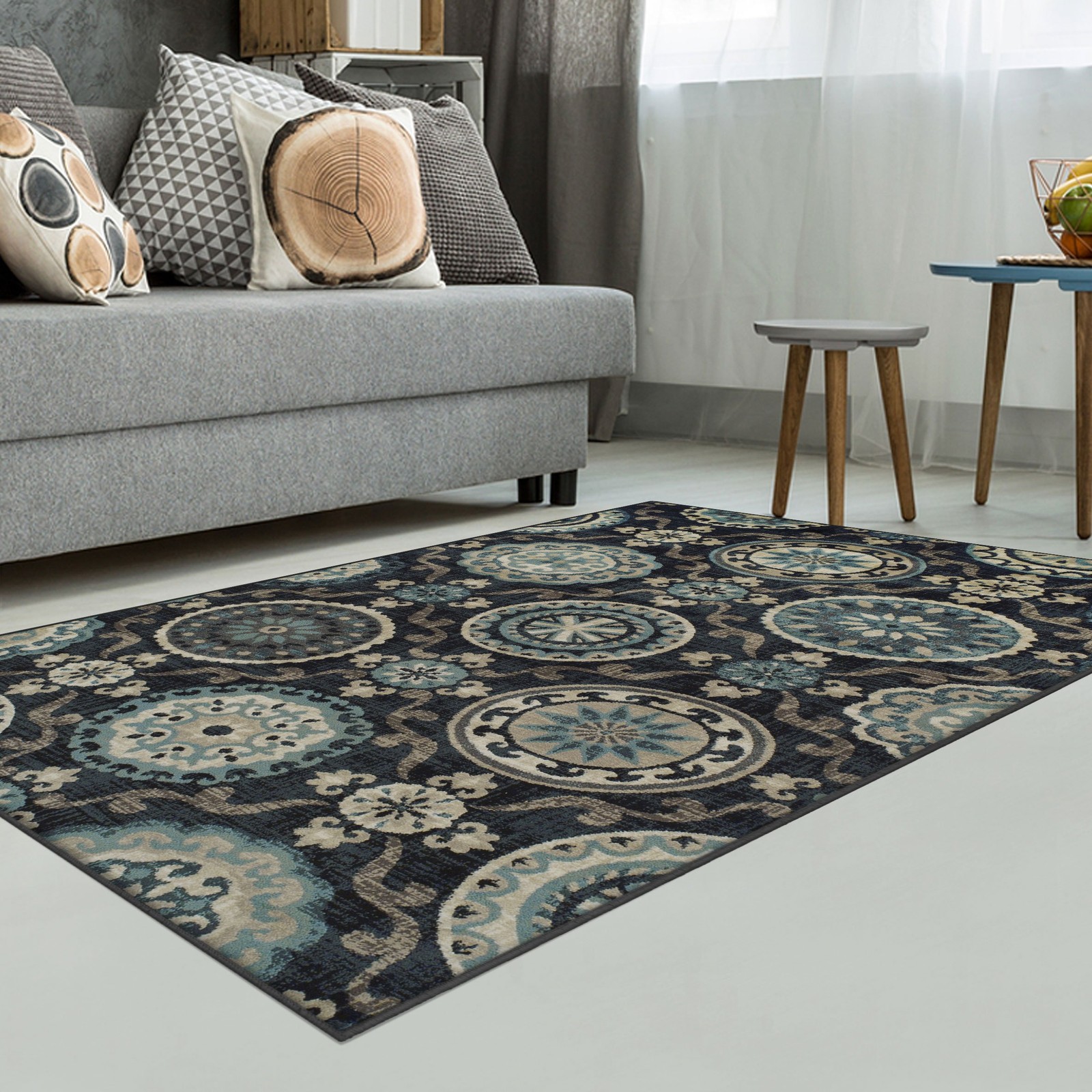 Superior Abner Collection Area Rug 10Mm Pile Height Jute Backing Fashionable