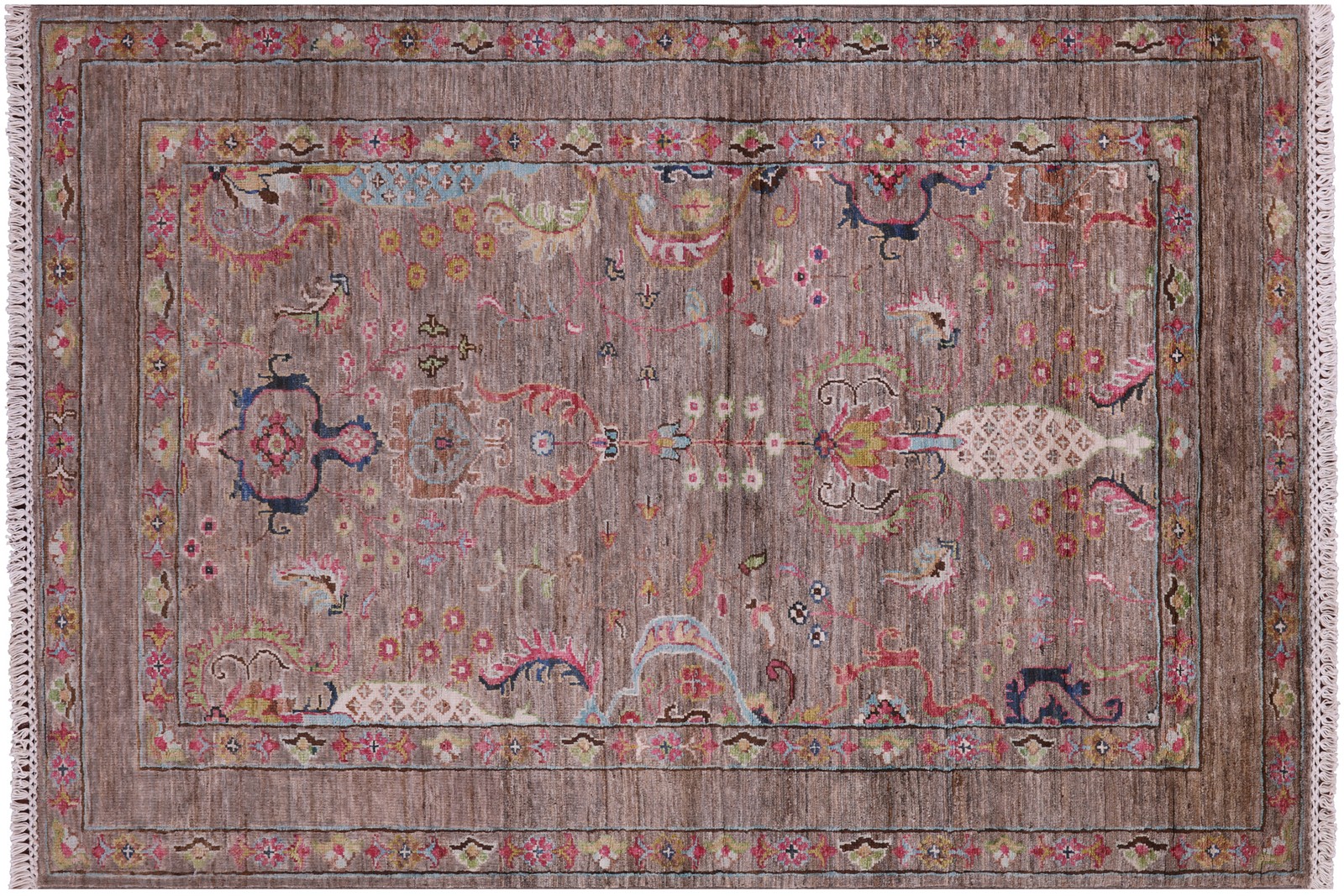 3′ 6″ X 5′ 1″ Hand Knotted Wool Rug – Q10032