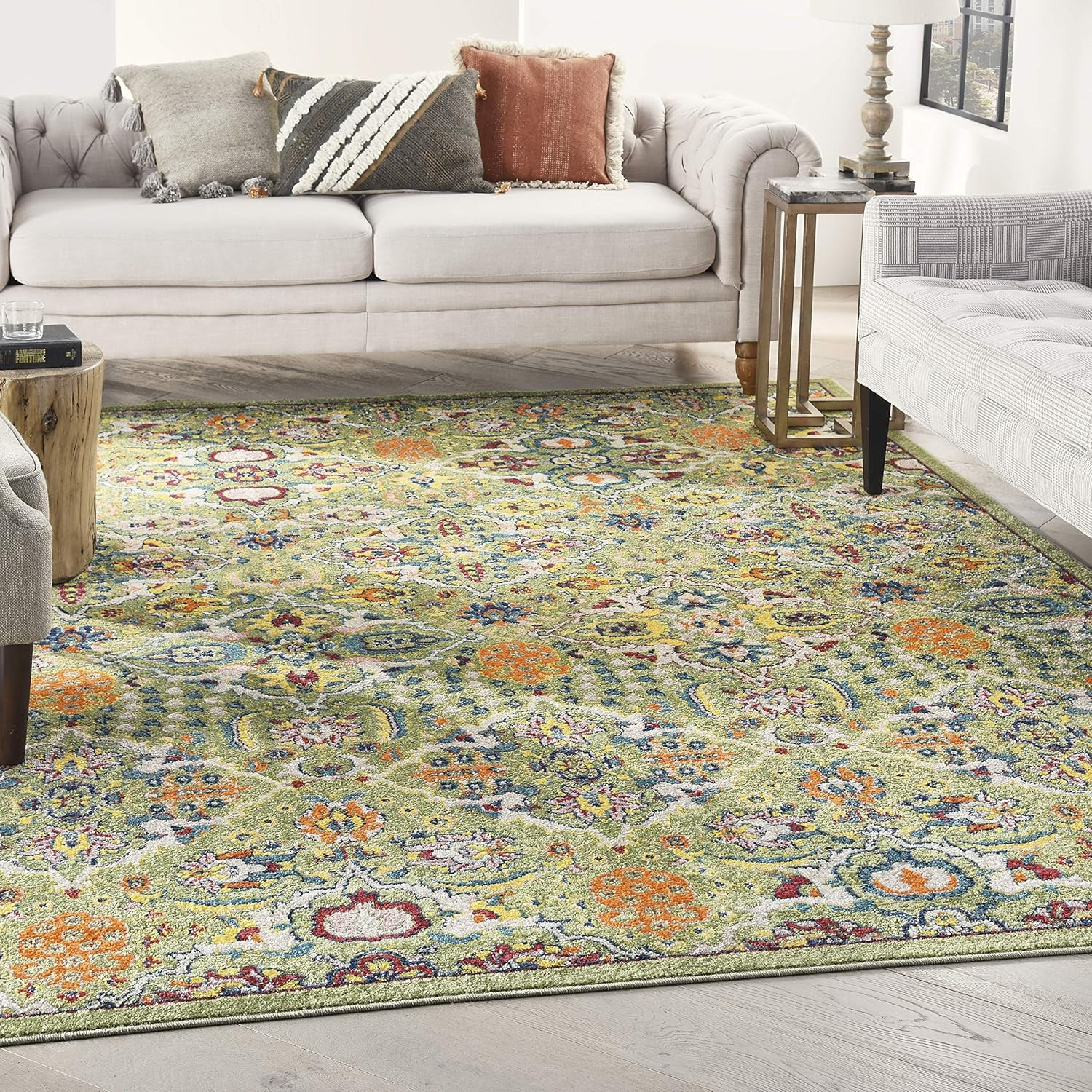 Home Allur Sage Ivory 7′ x 10′ Area Rug – Easy Clean, Non-Shedding Design