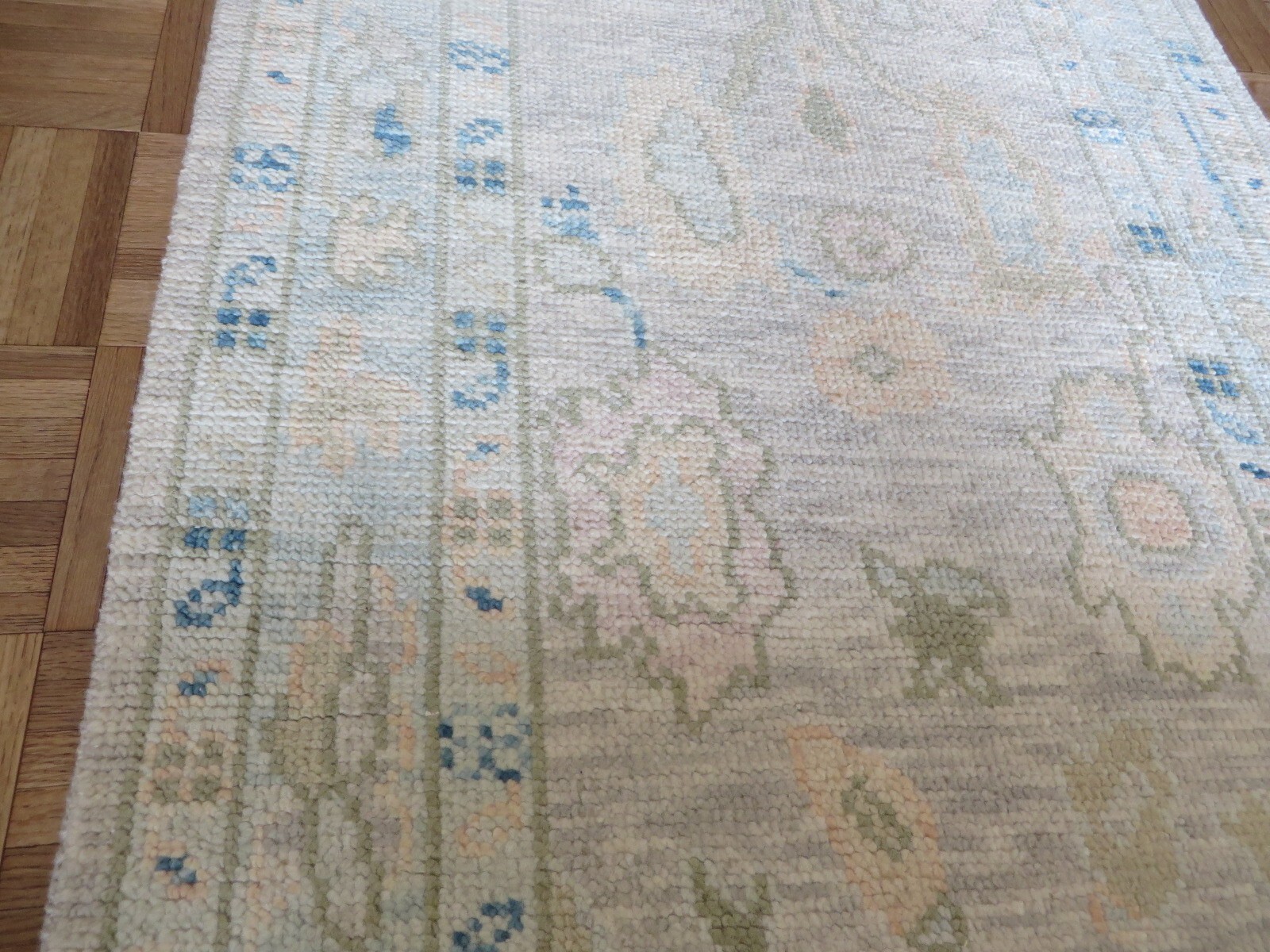 2’7 x 19’10 Runner Hand Knotted Gray Modern Oushak Oriental Rug G15809