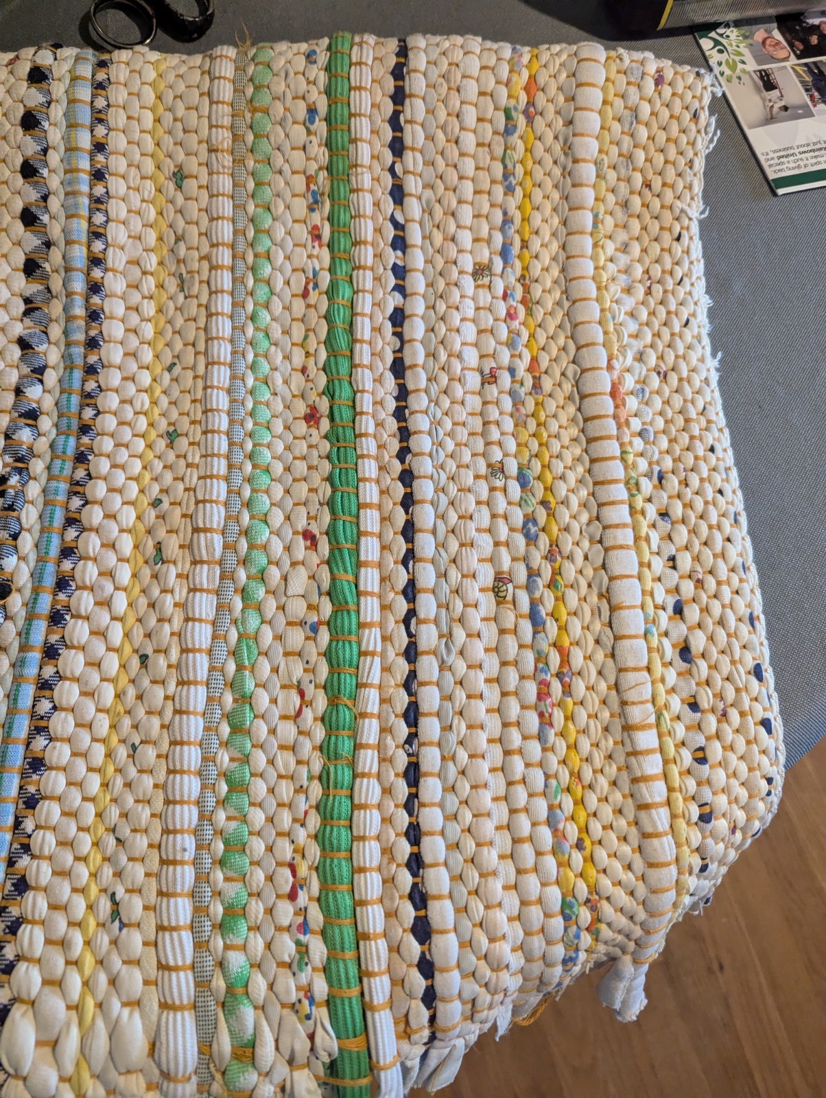 Vintage Multi-Color Hook Rug Kitchen Throw Decorative 24″ x 40″