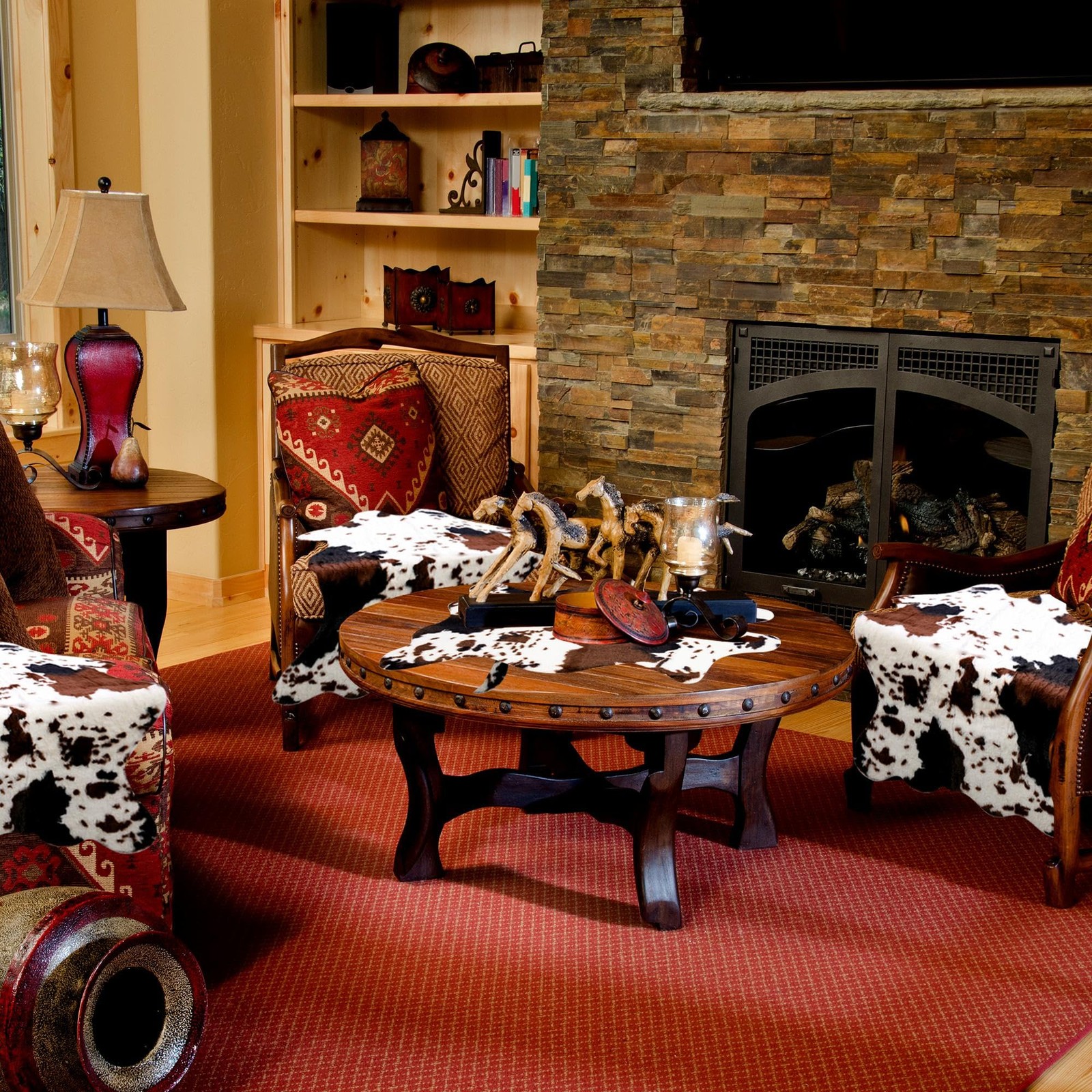 Mini Faux Cowhide Rug 19.6×23.6 Inch Rustic Animal Pattern Decor 2 Pack