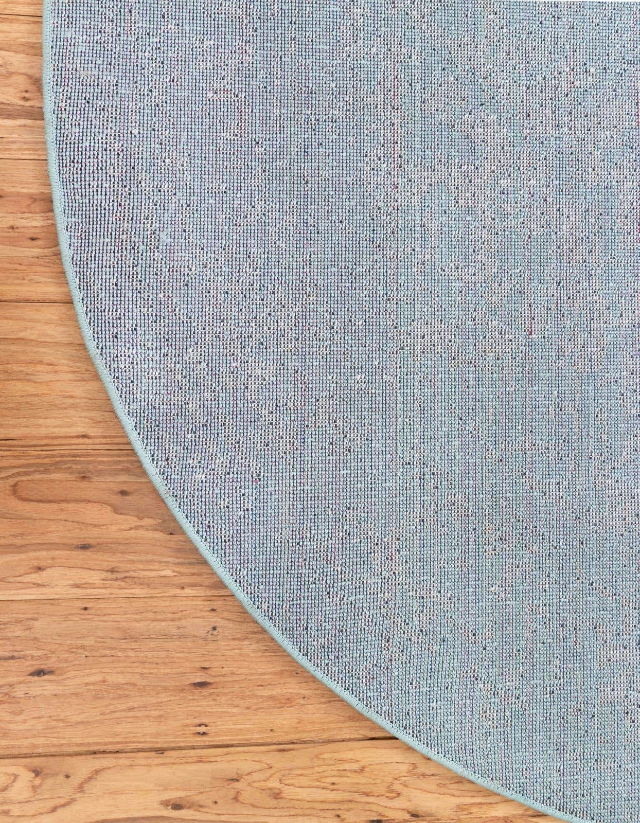 Area Rug 3′ 3″ Round Aqua Ivory – Polypropylene, Cotton Backing, Machine Woven