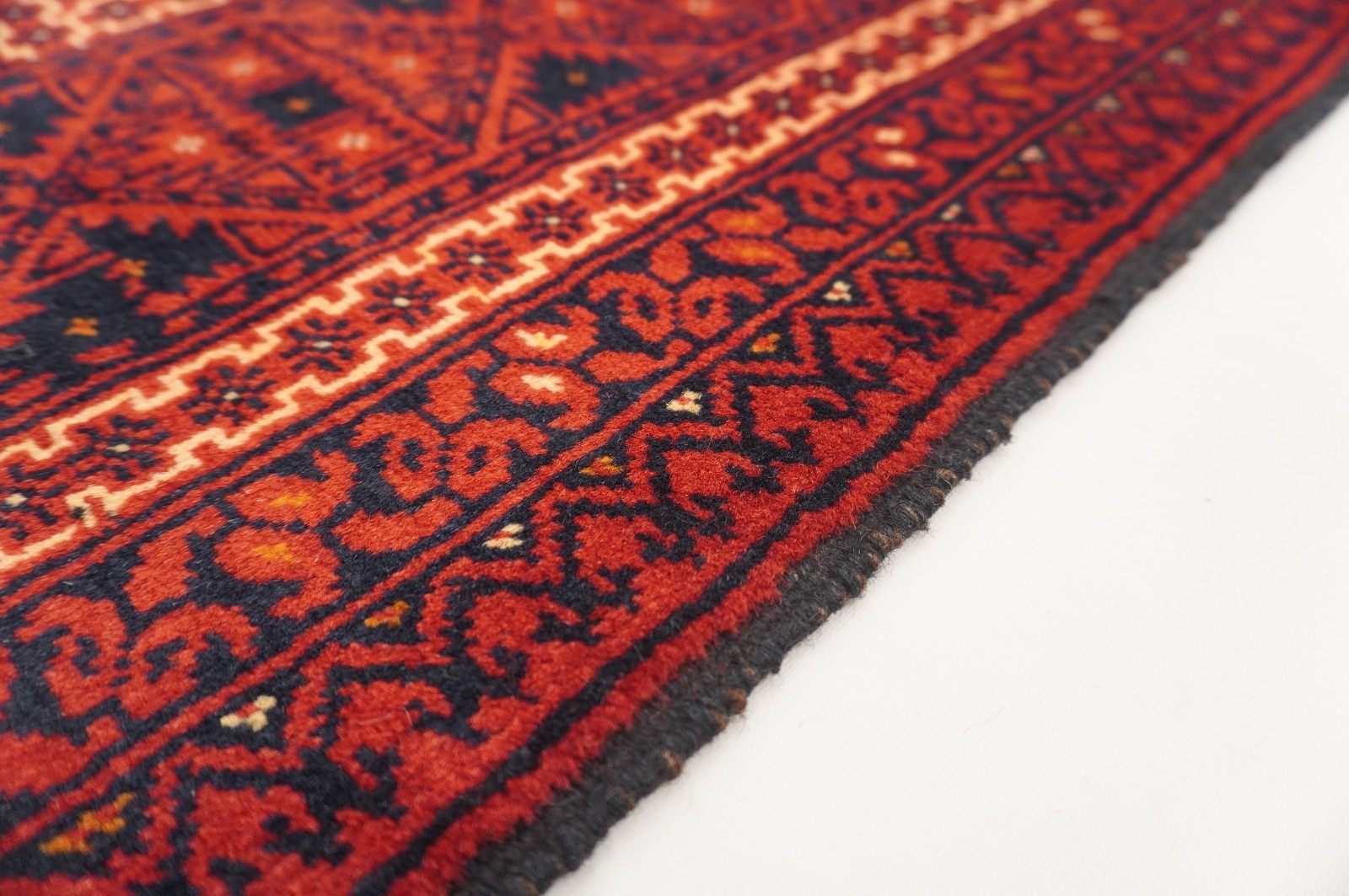 5×6 ft Red Afghan Hand Knotted Wool Oriental Rug