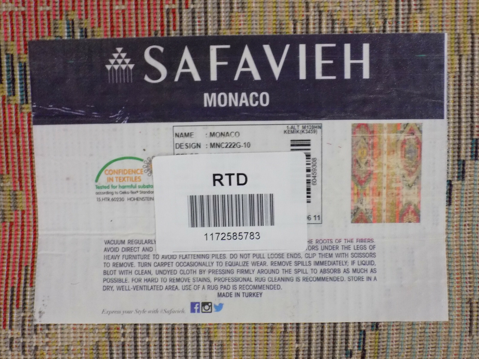 LIGHT GREY / MULTI 10′ X 14′ Damaged Rug Reduced Price 1172585783 MNC222G-10