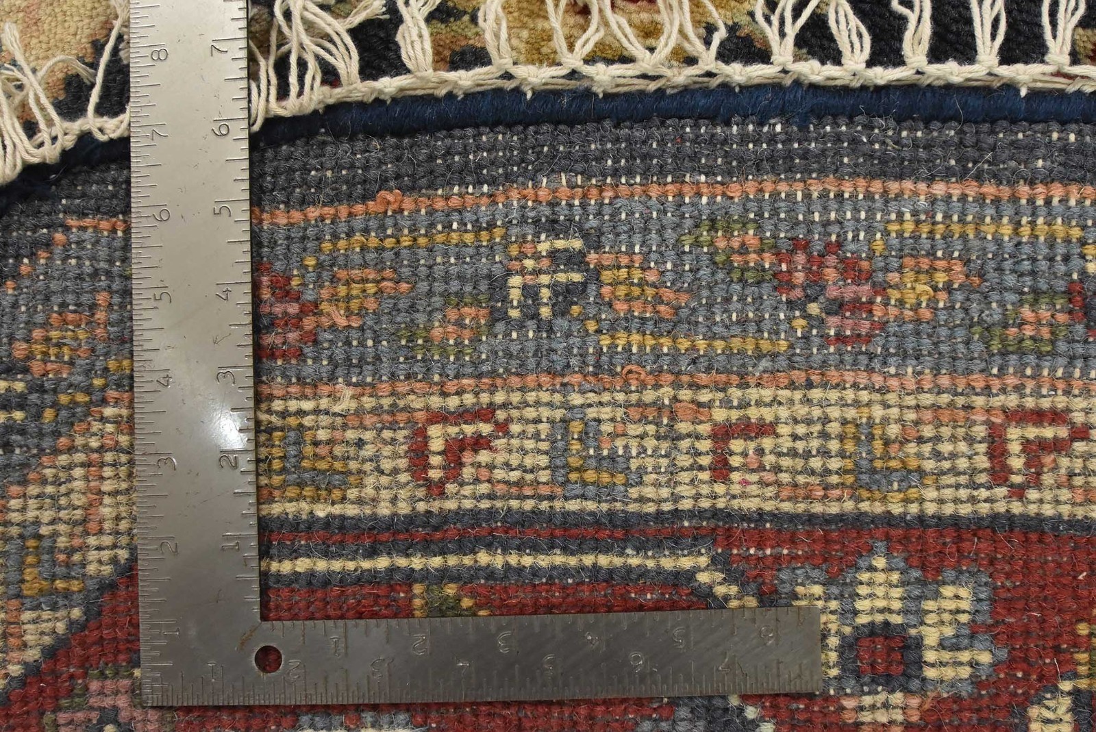 Heriz Rug 7’10” x 7’8” Blue Wool Traditional Hand-Knotted Oriental Carpet