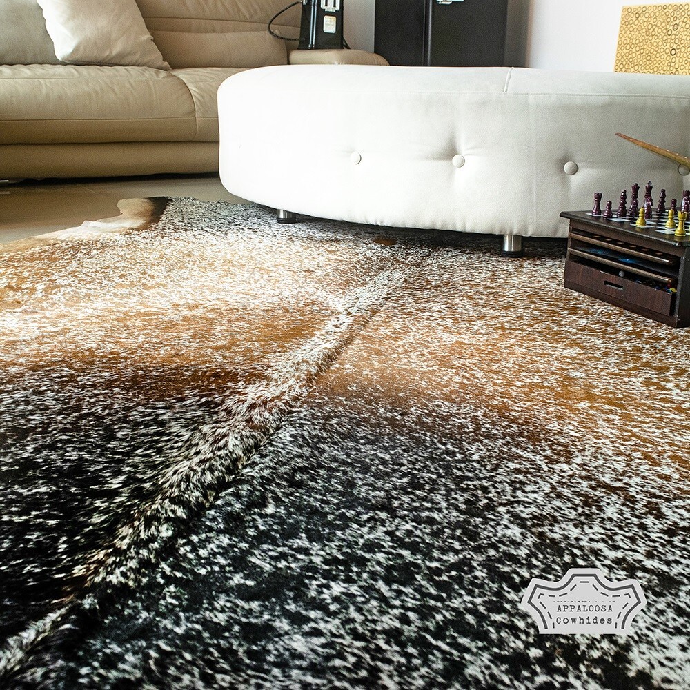 Real Cowhide Rug in Multicolor Speckled | Medium 5′ x 7′