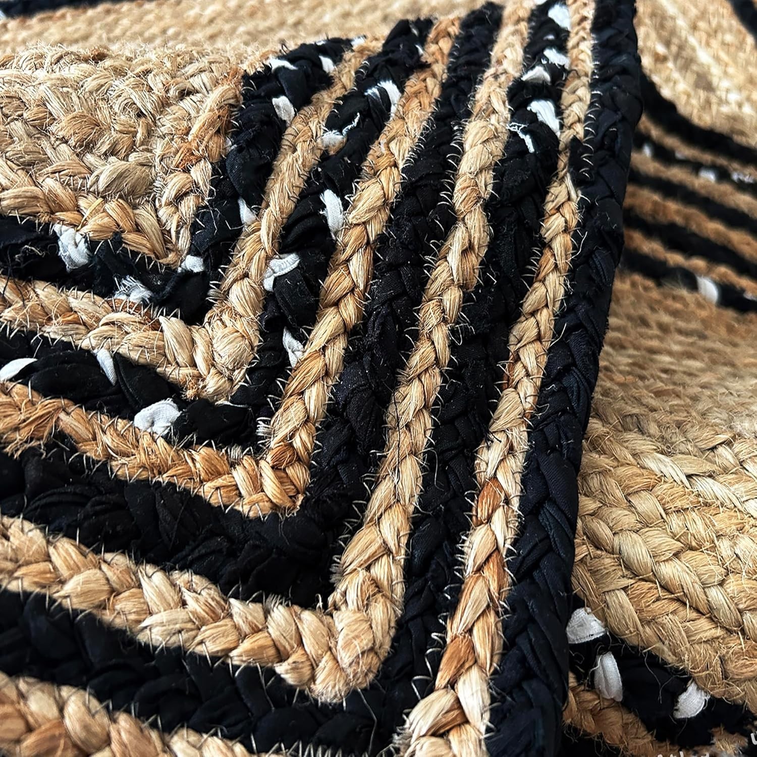 Carpet Jute Cotton Rug Braided Handmade Rug Reversible Rustic Floor Area Rug