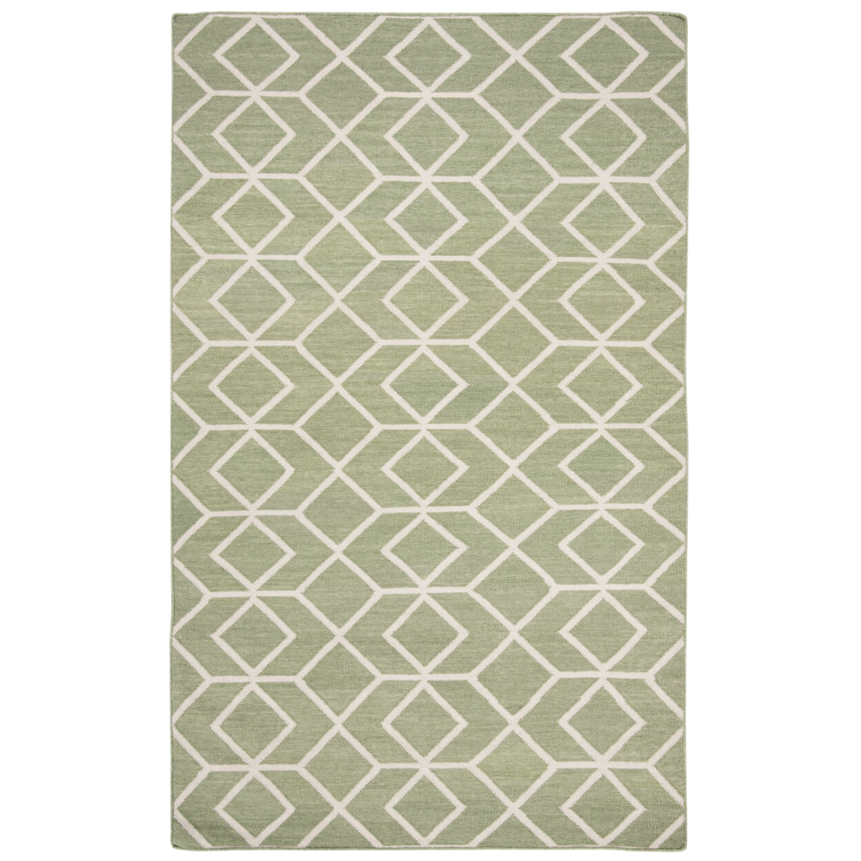 SAFAVIEH Dhurries DHU560B Handwoven Sage / Ivory Rug