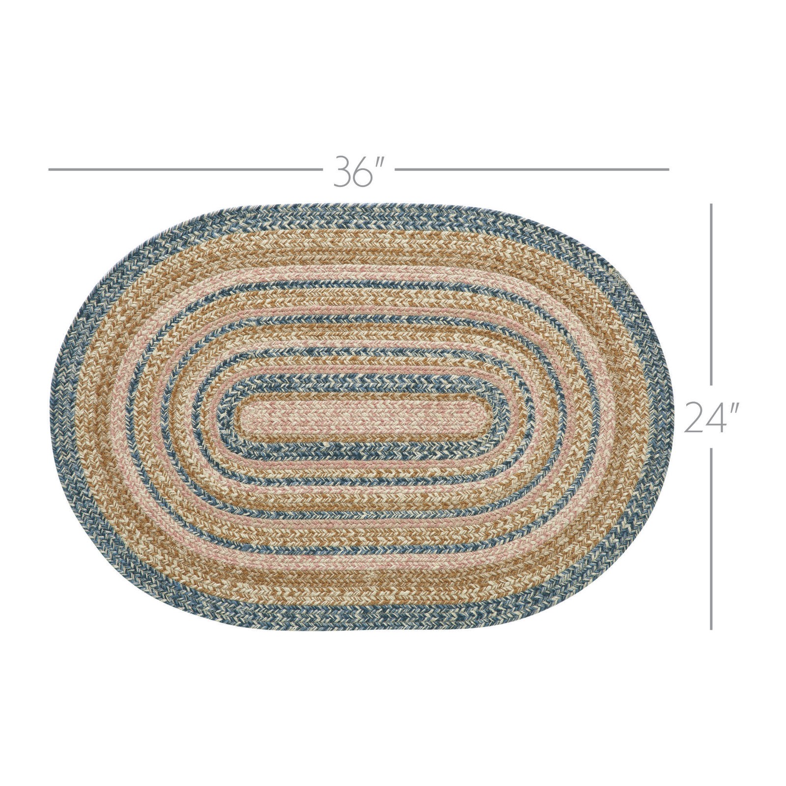 Kaila Farmhouse 24″x36″ Accent Rug Blue Oval Floor Decor VHC Brands
