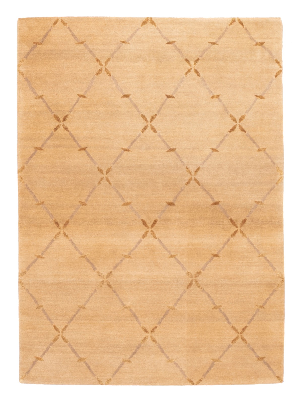 Hand-knotted Area Rug 3’4″ x 4’8″ Traditional Wool/Silk Oriental Carpet