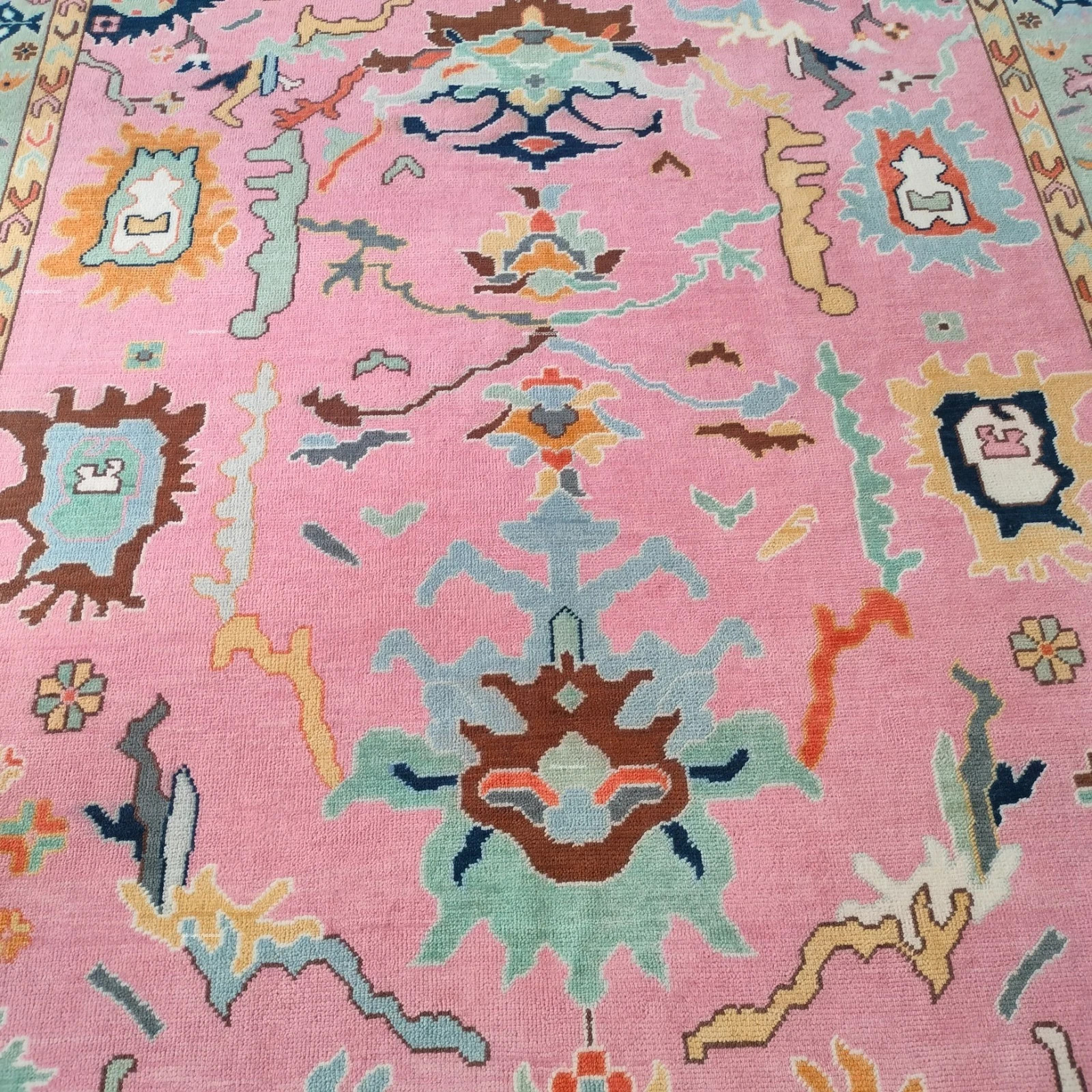 Exquisite Pink Rug, Oushak Rug, Turkish Hand-Knotted Rug home decor rug Area rug