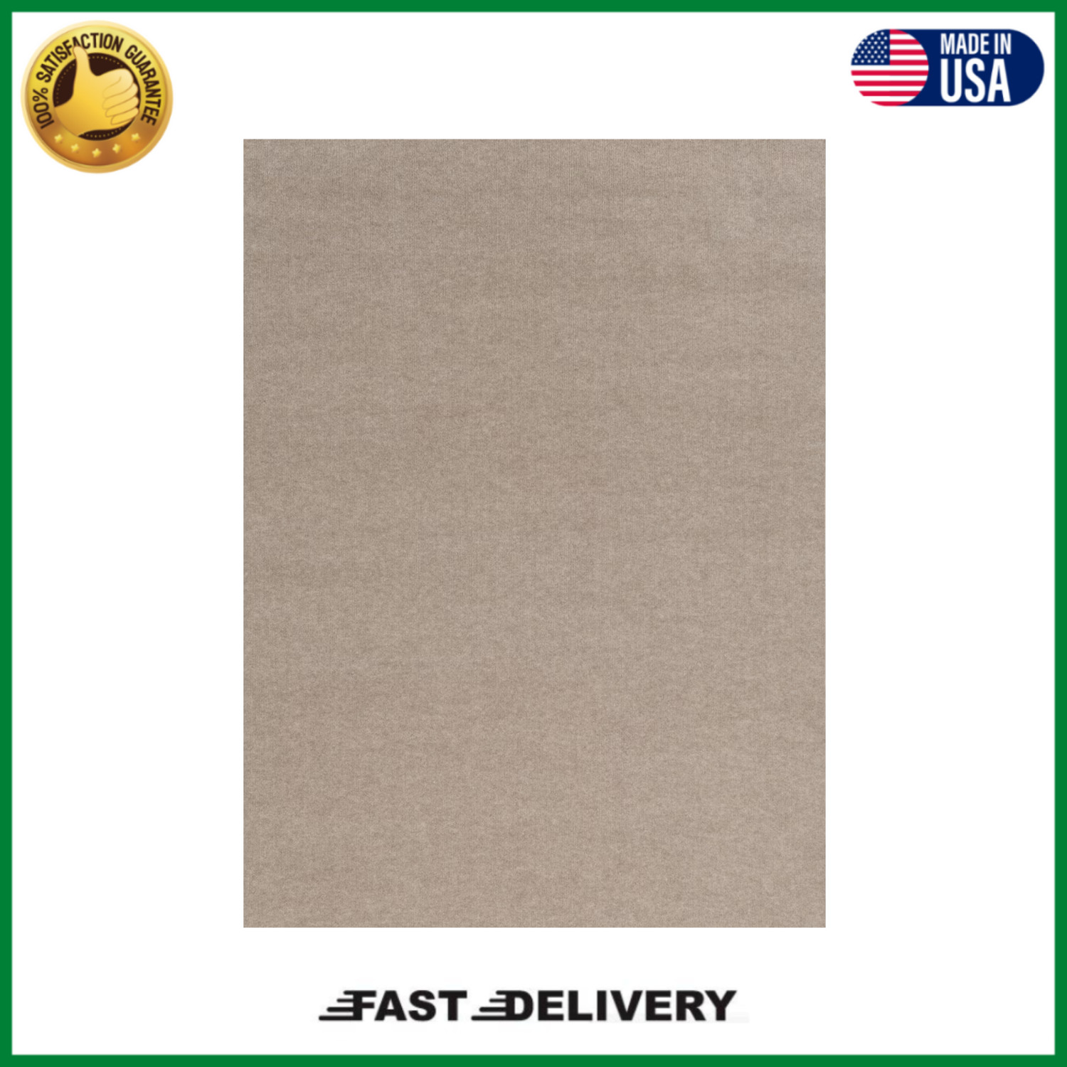 Foss Indoor Outdoor Taupe Ribbed Area Rugs, 6′ x 8′, Waterproof