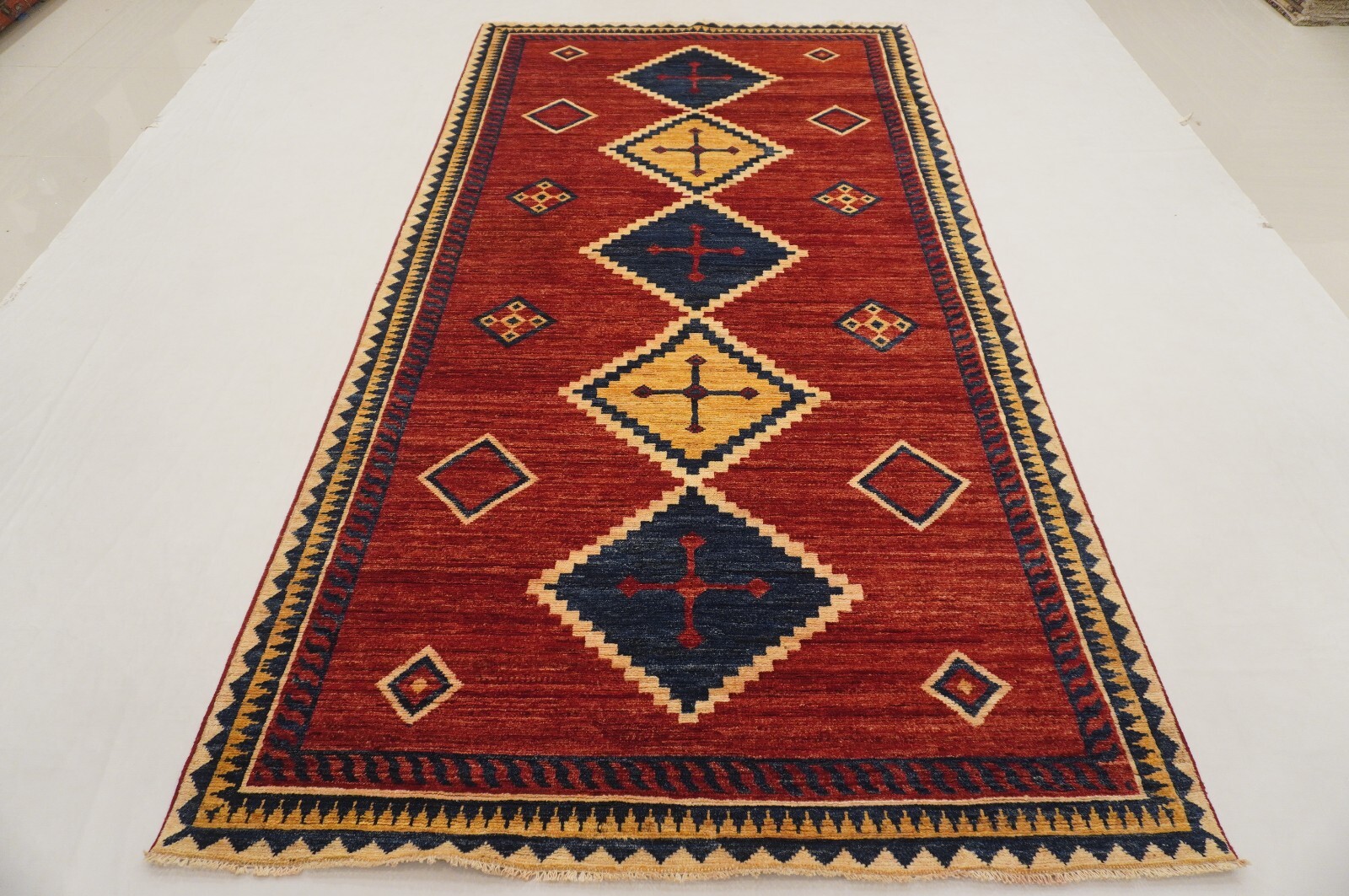 5 x 10 ft Red Tribal Gabbeh Afghan Hand-Knotted Rug