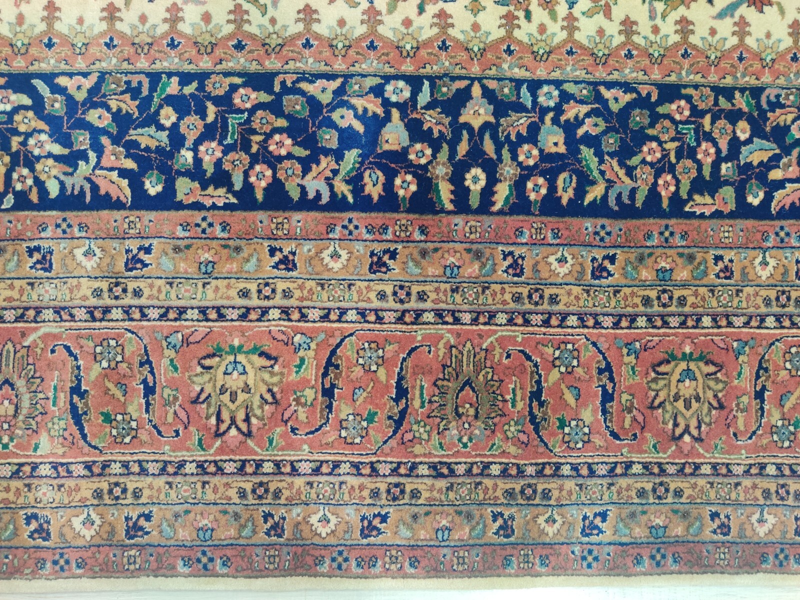 250×300 cm Wool Traditional Handmade Area Rugs Medallion Beige Rust Knotted Rugs