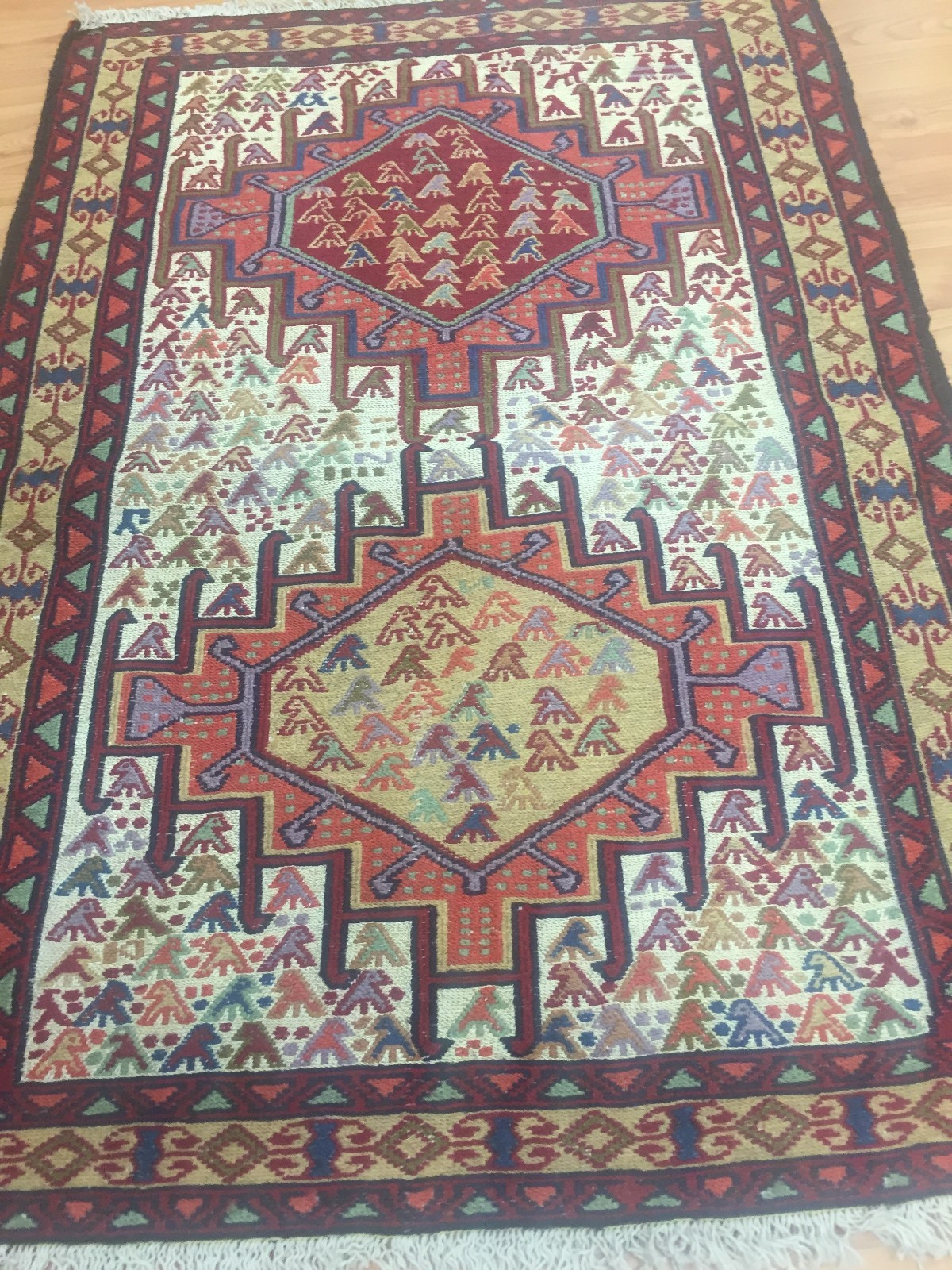 2’3″ x 3’3″ New Turkish Sumak Kilim Oriental Rug – Hand Made – Wool & Silk
